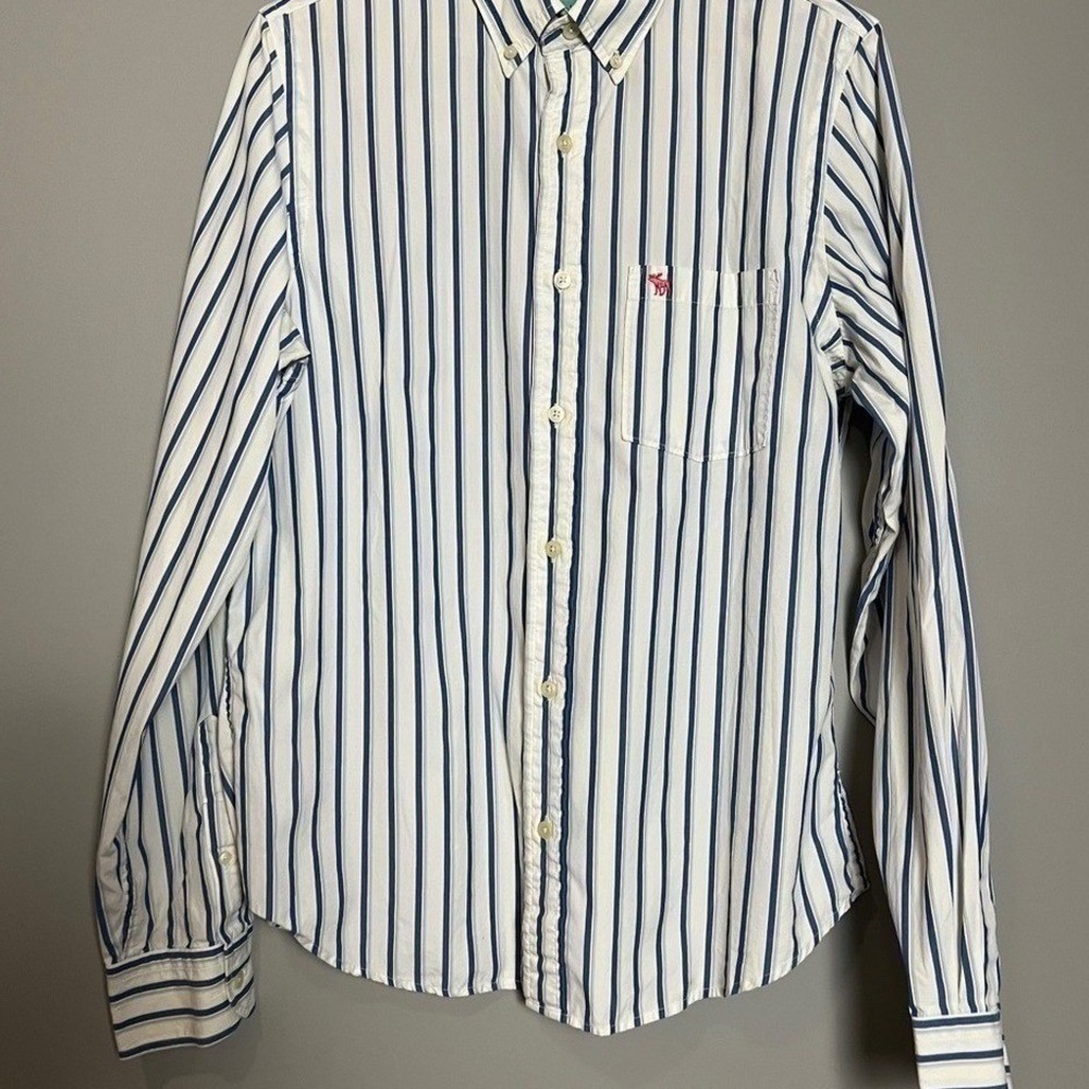 Abercrombie & Fitch Stripe Shirt Mens‎ XL Muscle Fit Coastal Preppy